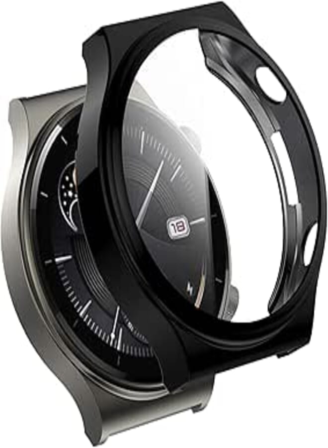 LOKEKE Compatible For Huawei Watch GT2 Pro Protective Case Cover, Full Coverage TPU Protective Case Cover Shell For Huawei Watch GT2 Pro(TPU Black)